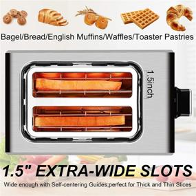 img 1 attached to 🍞 Premium Retro Stainless Steel Toaster: 2 Slice Best Rated Prime with 7 Bread Shade Settings, Bagel/Defrost/Cancel Button, Extra Wide Slot, Removable Crumb Tray