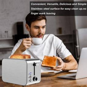 img 3 attached to 🍞 Premium Retro Stainless Steel Toaster: 2 Slice Best Rated Prime with 7 Bread Shade Settings, Bagel/Defrost/Cancel Button, Extra Wide Slot, Removable Crumb Tray