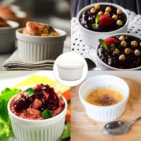 img 2 attached to 🍮 Premium 6 OZ Ramekin Bowls - WERTIOO 8 PCS for Baking and Cooking, Sleek Porcelain Ramikins, Oven Safe: Pudding, Creme Brulee, Custard Cups