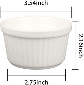 img 3 attached to 🍮 Premium 6 OZ Ramekin Bowls - WERTIOO 8 PCS for Baking and Cooking, Sleek Porcelain Ramikins, Oven Safe: Pudding, Creme Brulee, Custard Cups