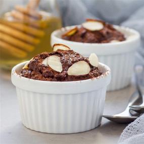 img 1 attached to 🍮 Premium 6 OZ Ramekin Bowls - WERTIOO 8 PCS for Baking and Cooking, Sleek Porcelain Ramikins, Oven Safe: Pudding, Creme Brulee, Custard Cups