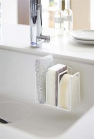 img 3 attached to Yamazaki Home Kitchen Sink Organizer - Steel Rack for 3 Sponges, One Size, White