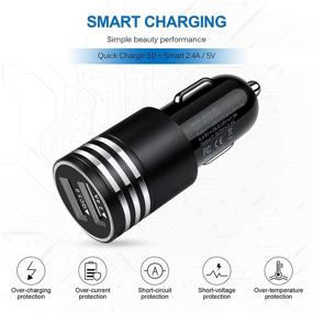 img 1 attached to 💨 Quick Charge 3.0 USB C Fast Car Charger + 6ft Type C Fast Charging Cable for Samsung Galaxy S21 S20 Ultra S20 FE Note 21 20 A02S A12 A22 A32 A42 S10E S10 S9 A10E A11 A20 A50 A21 A51