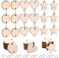 🌟 versatile glarks 240-piece wooden star/circle/heart tags with hooks for birthday boards, valentine crafts, and diy decorations logo