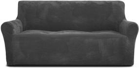 img 3 attached to 🛋️ RHF Sofa Slipcover: Dark Grey Sofa Cover for 3 Cushion Couch - Perfect Protection for Dogs