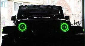 img 2 attached to 🚙 IJDMTOY RGB Многоцветные LED гало кольца для Jeep Wrangler JK (Также совместимы с фарами диаметром 7 дюймов)