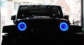 img 1 attached to 🚙 IJDMTOY RGB Многоцветные LED гало кольца для Jeep Wrangler JK (Также совместимы с фарами диаметром 7 дюймов)