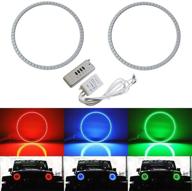 🚙 ijdmtoy rgb многоцветные led гало кольца для jeep wrangler jk (также совместимы с фарами диаметром 7 дюймов) логотип