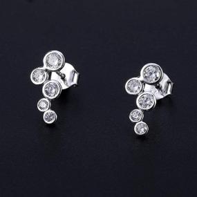 img 3 attached to 💎 AoedeJ Bubble Sterling Silver CZ Ear Climber Earrings Cartilage Crawler Stud Earrings