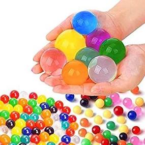 img 3 attached to HOSOUG 500PCS Large Water Gel Beads - Giant Water Jelly Pearls Rainbow Mixture, Non Toxic Sensory Toys for Kids, Spa Refill, Vases, Plants, Wedding and Home Decorations