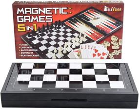 img 4 attached to 🧲 Magnetic Checkers, Dominoes and Backgammon Set