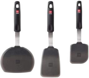 img 4 attached to 🍳 DI ORO Designer Series Flexible Silicone Turner Spatula Set - Heat Resistant Non-Stick Kitchen Utensils for Cooking and Baking - 3 Piece Set