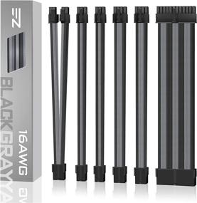 img 4 attached to 🔌 EZDIY-FAB PSU Cable Extension Kit - Sleeved Custom Power Supply Extension 16 AWG 24-PIN 8-PIN 6-PIN 4+4-PIN with Combs - Black and Grey