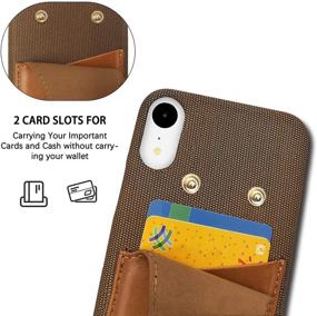 img 2 attached to 👜 LuckyCoin Leather Fabric Wallet Case with Crossbody Strap for iPhone XR - Brown