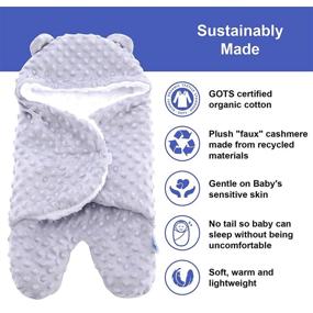 img 3 attached to 👶 Soft Fleece Sherpa Minky Baby Swaddle Blankets - Cozy Warm Newborn Sleeping Wraps - Unisex Receiving Blankets for Boys, Girls, Toddler, Infant - Grey