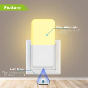 img 3 attached to 🔌 MAZ-TEK Plug in Night Light: Warm White LED Nightlights with Dusk to Dawn Sensor - Perfect for Kids, Nursery, Bedroom, Bathroom, Hallway, and More! (4 Pack)