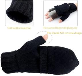 img 3 attached to 🧤 Winter Gloves Fingerless Cover: A Practical Addition to Men's Accessories