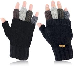 img 4 attached to 🧤 Winter Gloves Fingerless Cover: A Practical Addition to Men's Accessories