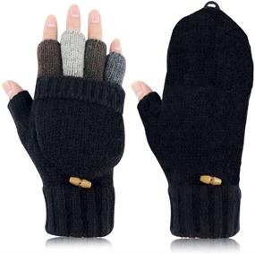 img 2 attached to 🧤 Winter Gloves Fingerless Cover: A Practical Addition to Men's Accessories