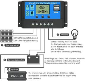 img 2 attached to 🌞 ALLPOWERS 20A Solar Charger Controller: Intelligent Regulator for 12V/24V Solar Panel Battery with USB Port Display