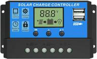🌞 всемощный 20а солнечный контроллер зарядного устройства: интеллектуальный регулятор для 12v/24v солнечной панели аккумулятора с usb-портом дисплея логотип