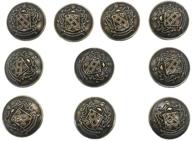 🧥 vintage bronze metal coat buttons set - 10pcs antique brass sewing jacket buttons, 1 inch - 25mm large shank blazer button, q2046 logo