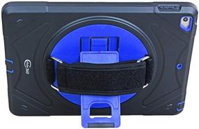 img 2 attached to 📱 Enhanced Protection Case for Apple iPad Pro 9.7 (2016) by Cellular360 - Car Headrest Mount Case with 360° Rotatable Kickstand, Adjustable Handle & Shoulder Strap (Black/Blue)