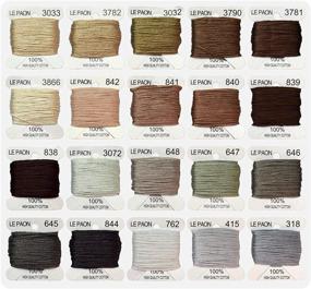 img 2 attached to 🌈 20-Pack of Premium Rainbow Color Embroidery Floss Bobbins - Cross Stitch Threads - Friendship Bracelets Floss - Crafts Floss - Light Mocha Brown Gradient