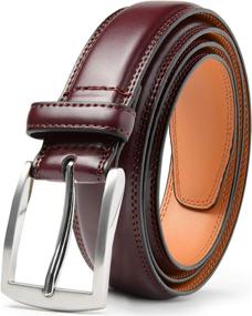 img 4 attached to 👔 Classic Leather Dress Belts for Men's Stylish Waist Accessorizing with Quality