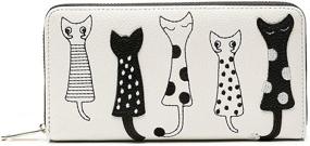 img 3 attached to Zipper Womens Cartoon Embroidery Leather Women's Handbags & Wallets for Wallets