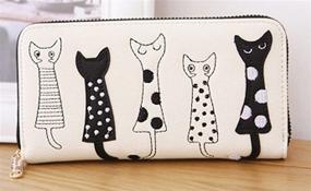 img 2 attached to Zipper Womens Cartoon Embroidery Leather Women's Handbags & Wallets for Wallets