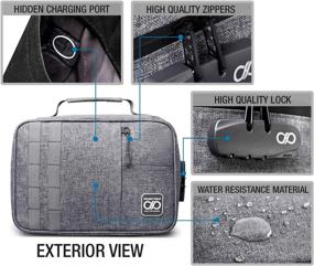 img 1 attached to 🔒 XL Smell Proof Case with Combination Lock - Water Repellent Bag for Herbs & Accessories. Includes Grinder Card and Metal Tray (New Grey)