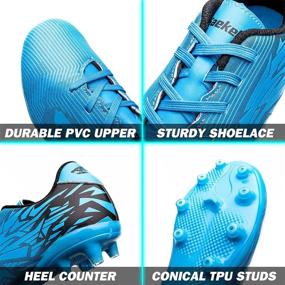 img 1 attached to Kids Boys FG Cleats/TF Professional Training Girls Football Shoes by Saekeke