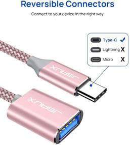 img 2 attached to USB C to USB Adapter [2 Pack] by JSAUX - USB Type C Male to USB 3.0 Female OTG Cable Thunderbolt3 to USB Adapter - Compatible with MacBook Pro/Air 2019 2018 2017, Samsung Galaxy S20 S20+ Ultra Note 10 S9 S8