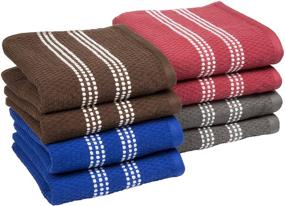 img 4 attached to Luxurious Set of 8 Lavish Home Combed Cotton Dish Cloths for Efficient Cleaning and Drying - Absorbent Popcorn Terry Weave - Multiple Colors