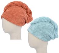 👒 hopeshine 2-pack microfiber hair drying towel turban twist - quick dry hair wrap cap for long hair women and girls - absorbent, fast drying, great gift logo