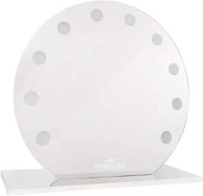 img 3 attached to 💄 Hollywood Sunset Mirage Vanity Mirror: Round Shape LED Dressing Mirror with Standing Base and Power Outlet