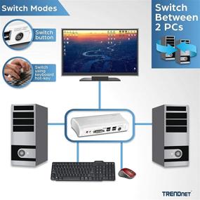 img 1 attached to 🔌 TRENDnet 2-Port DVI USB KVM Switch & Cable Kit with Audio, Dual PC Management, 2 x USB Keyboard & Mouse Ports, 2 x Bonus USB 2.0 Ports, 2 Way Audio Support, TK-204UK