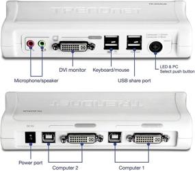 img 3 attached to 🔌 TRENDnet 2-Port DVI USB KVM Switch & Cable Kit with Audio, Dual PC Management, 2 x USB Keyboard & Mouse Ports, 2 x Bonus USB 2.0 Ports, 2 Way Audio Support, TK-204UK