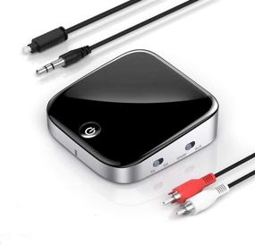 img 4 attached to 🎧 Upgrade Your Audio Experience with the 2020 New Version Bluetooth 5.0 Transmitter Receiver: Connect 2 Devices Simultaneously with aptx Low Latency for TV, Home Stereo, PC