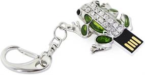 img 3 attached to 🐸 Милый и уникальный USB-флеш-накопитель Crystal Frog - 16 ГБ памяти с ключевым кольцом