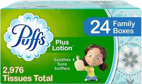 img 4 attached to 📦 Салфетки для лица Puffs Plus Lotion - 24 Семейных коробки, всего 2976 салфеток