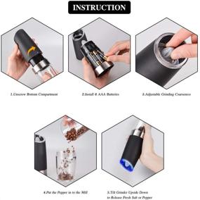 img 2 attached to 🧂 Kibot Electric Gravity Salt and Pepper Grinder Set: Perfectly Adjustable Grind Coarseness for Varied Cooked Food [2021 New]