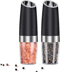 img 4 attached to 🧂 Kibot Electric Gravity Salt and Pepper Grinder Set: Perfectly Adjustable Grind Coarseness for Varied Cooked Food [2021 New]