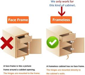 img 1 attached to 🔧 JQK Cabinet Hinges: Soft Closing 100 Degree Full Overlay Door Hinge for Frameless Cabinets - Stainless Steel Nickel Plated Finish (4 Pack, CH100-P4)