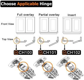 img 2 attached to 🔧 JQK Cabinet Hinges: Soft Closing 100 Degree Full Overlay Door Hinge for Frameless Cabinets - Stainless Steel Nickel Plated Finish (4 Pack, CH100-P4)