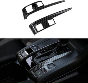 img 4 attached to 🚘 TheNice Carbon Fiber Grain CVT Automatic Transmission Shift Panel Stickers for Honda Civic Sedan Hatchback Coupe 2016-2021