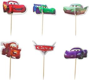 img 1 attached to 24PCS Lightning McQueen Cupcake Toppers: Perfect Decor for Kids Birthday Party Cakes