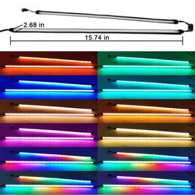 img 2 attached to Airgoo Neon Addressable RGB PC LED Strip, 2x15.7inch Rainbow WS2812B RGBIC Magnetic ARGB Strip for 5V 3-pin Aura Sync, Gigabyte RGB Fusion, MSI Mystic Light Sync | Includes 12pcs Strong Magnetic Brackets