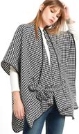 🧣 stylish winter wrap shawl scarf poncho - ecoinway belted houndstooth plaid gift scarf jacquard cotton pashmina logo